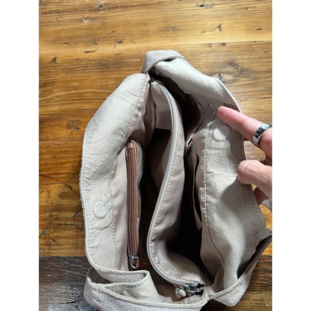 The Sak Huntley Hobo Bag in Sand Suede Taupe Tassel Shoulder Bag Slouchy Tote - Picture 12 of 17